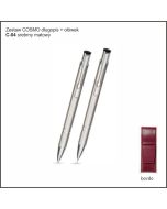 Zestaw COSMO długopis ołówek w etui Z-5 kolor srebrny z logo firmy