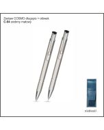 Zestaw COSMO długopis ołówek w etui Z-5 kolor srebrny z logo firmy