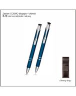 Zestaw COSMO długopis ołówek w etui Z-5 kolor ciemnoniebieski z logo firmy