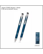 Zestaw COSMO długopis ołówek w etui Z-5 kolor ciemnoniebieski z logo firmy