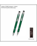 Zestaw COSMO długopis ołówek w etui Z-5 kolor ciemnozielony z logo firmy