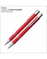 Długopis reklamowy COSMO RUBBER czerwony z grawerem logo