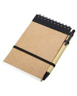 Kraft notepad with ballpen 90x140/70p blank, black/beige  | We offer attractive prices, quick turnaround times, and high-quality imprinting | Order Now !