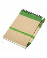 Kraft notepad with ballpen 90x140/70p blank, green/beige  | We offer attractive prices, quick turnaround times, and high-quality imprinting | Order Now !