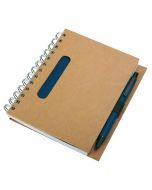 Envivo notepad with ballpen, dark blue/beige  | We offer attractive prices, quick turnaround times, and high-quality imprinting | Order Now !