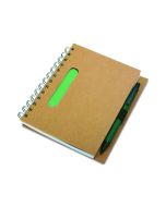 Envivo notepad with ballpen, light green/beige  | We offer attractive prices, quick turnaround times, and high-quality imprinting | Order Now !