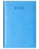 Kalendarz książkowy format A5 TURYN dzień na stronie kolor błękitny z logo firmy