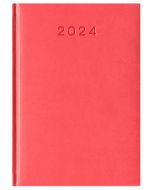 Kalendarz książkowy format A5 TURYN dzień na stronie kolor czerwony z logo firmy