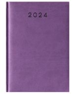 Kalendarz książkowy format A5 TURYN dzień na stronie kolor fioletowy z logo firmy
