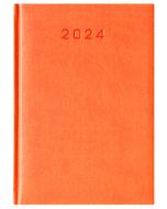 Kalendarz książkowy format A5 TURYN dzień na stronie kolor pomarańczowy z logo firmy