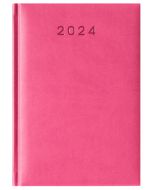 Kalendarz książkowy format A5 TURYN dzień na stronie kolor różowy z logo firmy
