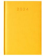 Kalendarz książkowy format A5 TURYN dzień na stronie kolor żółty z logo firmy