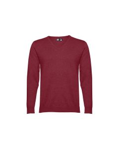 THC MILAN. Męski sweter V-neck z bawełny i poliamidu