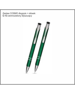 Zestaw COSMO długopis ołówek w etui Z-14 kolor ciemnozielony