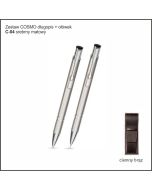 Zestaw COSMO długopis ołówek w etui Z-5 kolor srebrny z logo firmy