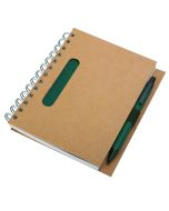 Envivo notepad with ballpen, green/beige  | We offer attractive prices, quick turnaround times, and high-quality imprinting | Order Now !