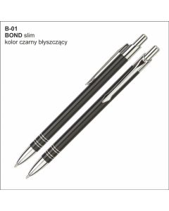 Długopis BOND B-01 czarny z logo firmy