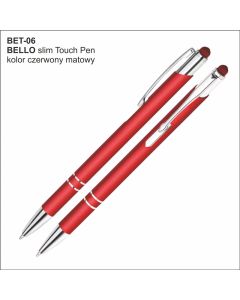 Długopis BELLO Touch Pen BET-06 czerwony z logo firmy