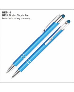 Długopis BELLO Touch Pen BET-14 turkusowy z logo firmy