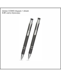 Zestaw COSMO  długopis ołówek w etui Z-12- kolor czarny