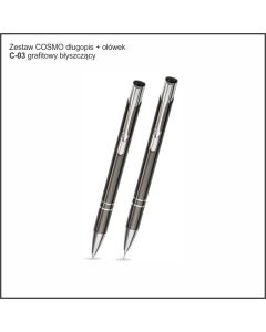 Zestaw COSMO  długopis ołówek w etui Z-12- kolor grafitowy