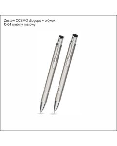 Zestaw COSMO  długopis ołówek w etui Z-12- kolor srebrny