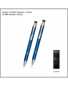 Zestaw COSMO długopis ołówek w etui Z-5 kolor niebieski matowy z logo firmy
