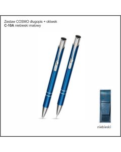 Zestaw COSMO długopis ołówek w etui Z-5 kolor niebieski matowy z logo firmy