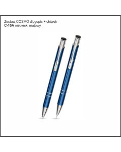 Zestaw COSMO  długopis ołówek w etui Z-12- kolor niebieski matowy