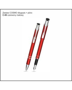 Zestaw COSMO długopis pióro w etui Z-8 kolor czerwony