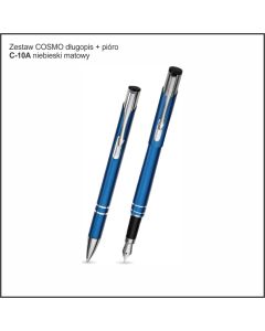Zestaw COSMO długopis pióro w etui Z-8 kolor niebieski matowy