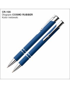 Długopis reklamowy COSMO RUBBER niebieski z grawerem logo