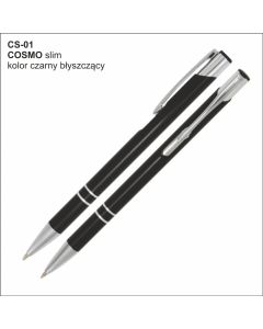 Długopis COSMO SLIM CS-01 czarny z logo firmy