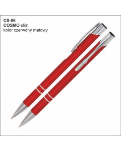 Długopis COSMO SLIM CS-06 czerwony z logo firmy