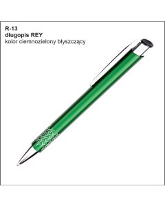 Długopis REY R-13 ciemny zielony z logo firmy