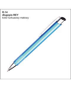 Długopis REY R-14 turkusowy z logo firmy
