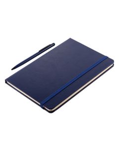 Abrantes notepad & pen set, dark blue  | We offer attractive prices, quick turnaround times, and high-quality imprinting | Order Now !