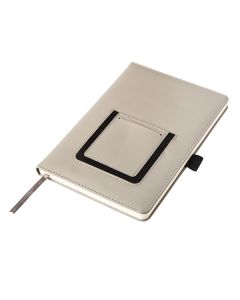 Eibar notepad with phone pocket, grey  | We offer attractive prices, quick turnaround times, and high-quality imprinting | Order Now !