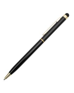 Touch Tip Gold aluminium ballpen, black  | We offer attractive prices, quick turnaround times, and high-quality imprinting | Order Now !