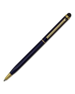 Touch Tip Gold aluminium ballpen, dark blue  | We offer attractive prices, quick turnaround times, and high-quality imprinting | Order Now !