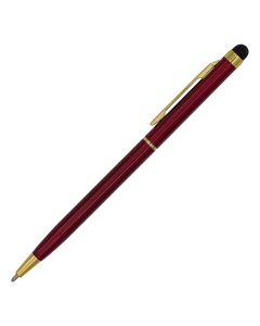 Touch Tip Gold aluminium ballpen, maroon  | We offer attractive prices, quick turnaround times, and high-quality imprinting | Order Now !