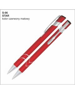 Długopis STAR S-06 czerwony z logo firmy