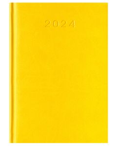Kalendarz książkowy format A5 TURYN dzień na stronie kolor cytrynowy z logo firmy