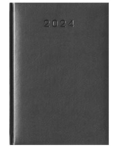 Kalendarz książkowy format A5 TURYN dzień na stronie kolor czarny z logo firmy