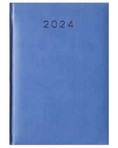 Kalendarz książkowy format A5 TURYN dzień na stronie kolor niebieski z logo firmy