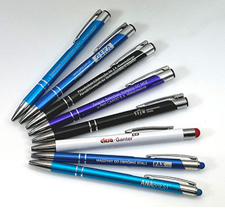 Długopisy COSMO z grawerem reklamowym logo firmy lub hasła 