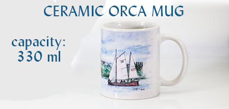 Sip in style with the nautical-themed CERAMIC ORCA MUG, boasting a 330 ml capacity. Perfect for your daily coffee or tea.