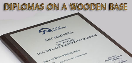 Honor achievements with prestige – elegant DIPLOMAS ON A WOODEN BASE, customizable for any occasion or recognition.
